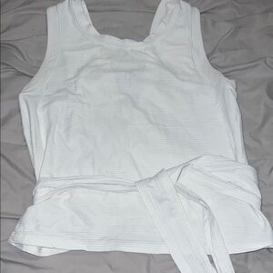 CALIA by Carrie Underwood White Sleeveless Tie Front Tank Top